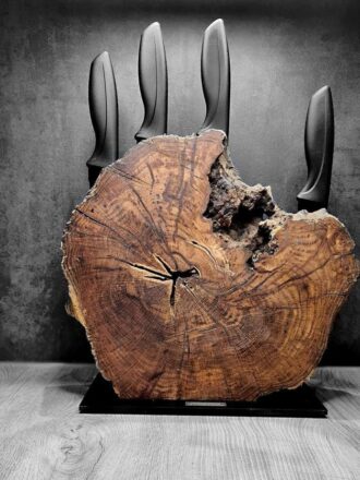 اکسسوری تنه چوب گردو  برای نگهداری چاقو