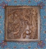 منبت کاری حجیم  وبرجسته  روی چوب گردوی ۳ سانت