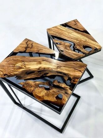 میز جلو مبلی ترکیب چوب و رزین اپوکسی